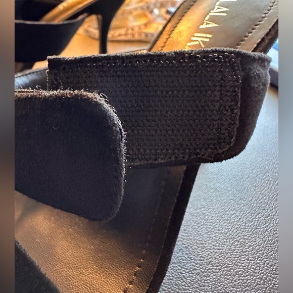 NWOT Women’s Faux Suede Square Open Toe Slip On Stiletto Heels Sandals - Picture 5 of 11